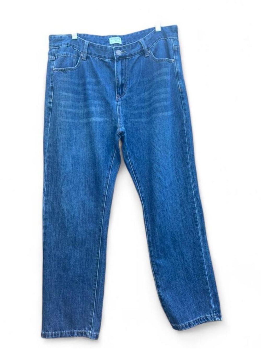 Straight-Leg Blue Denim Jeans